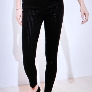 Loft Shimmer Pinstripe Slim Pocket Skinny Jeans